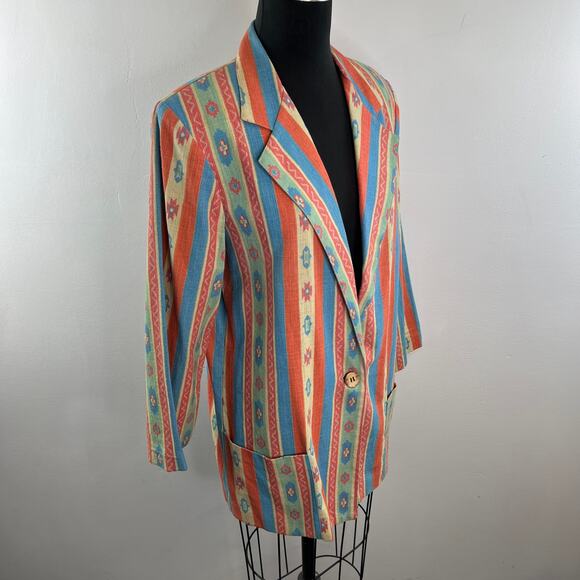 VINTAGE NYCC The New York Clothing Co. Southwestern Blazer Cotton Jacket Size M - Picture 5 of 8